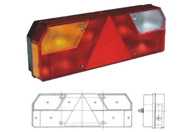 8 Fonksiyonlu Üçgenli Dorse Stop Lambası Kablolu