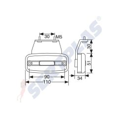 Dorse Yan Kasa Lambası E Belgeli Braketli