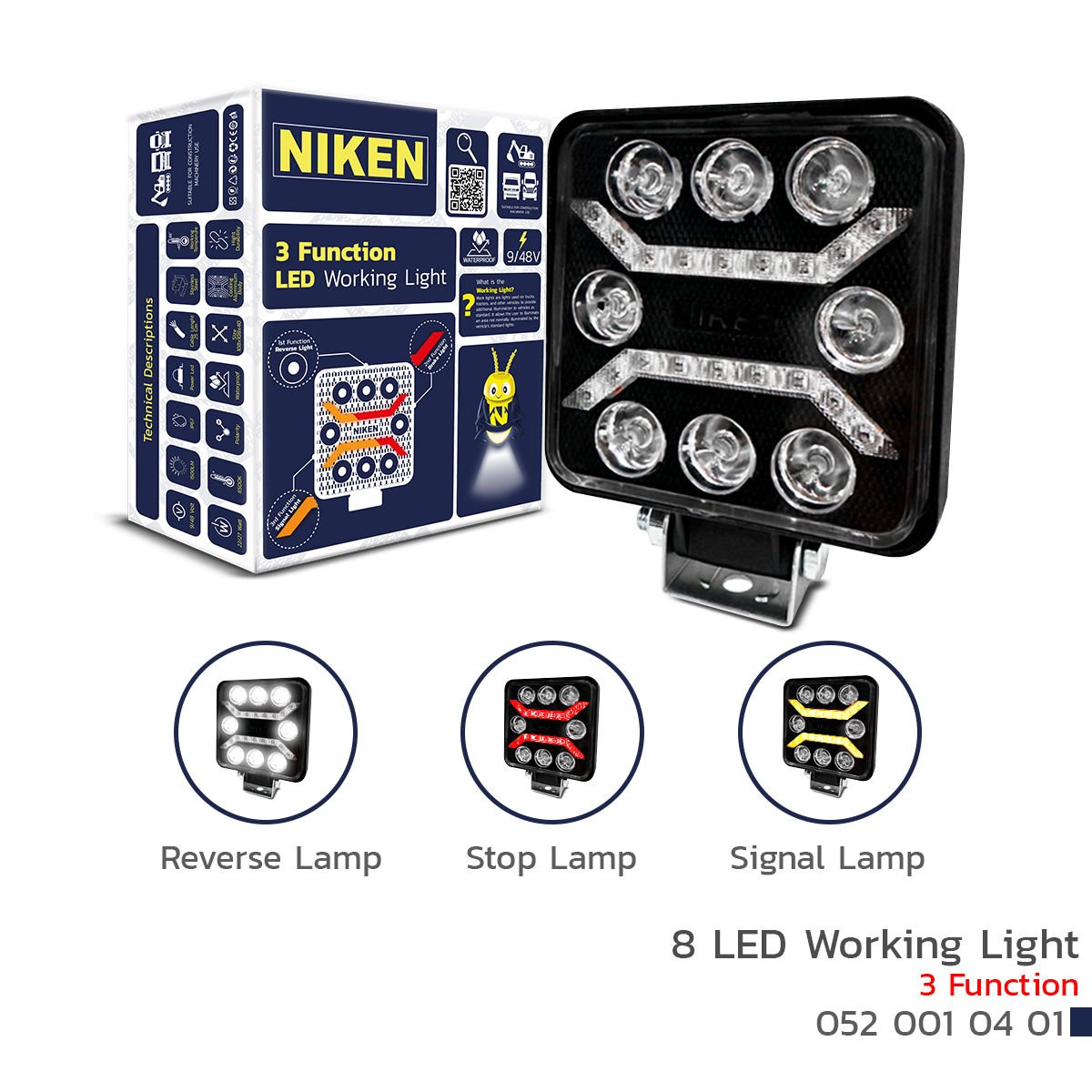 Çalışma Lambası Pro 8 Led 3 Fonksiyonlu 12-24 Volt