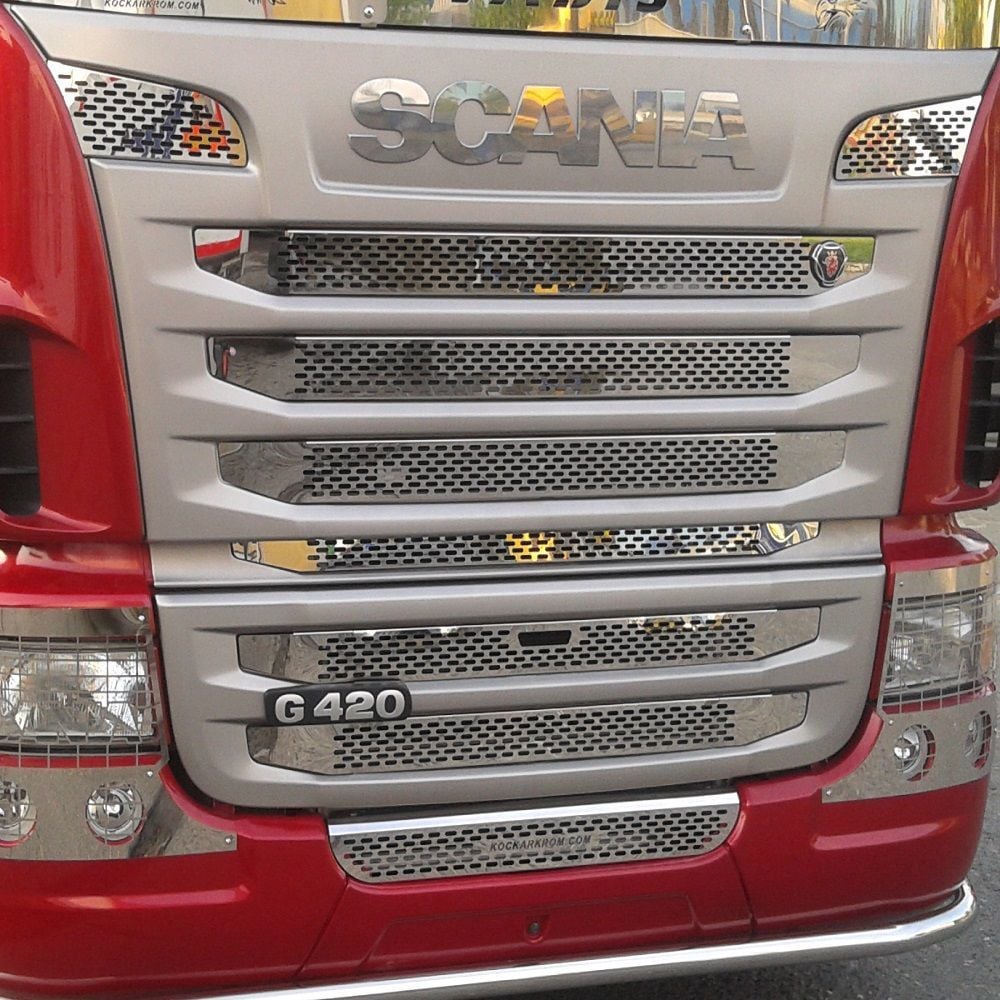 Scania G-420 Delikli Panjur Kromu (9 Parça)