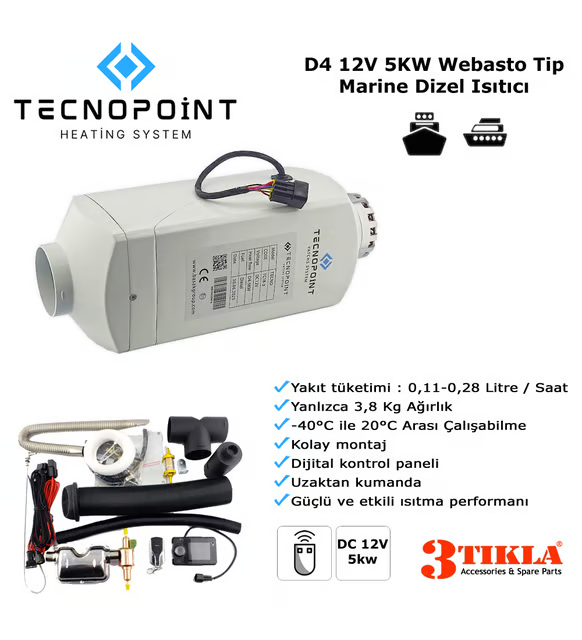 Tecnopoint Webasto D4 Model Dizel Isıtıcı 5 KWA