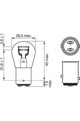 Çift Duy Ampul 1016 - Fren ve Park Ampulü - Park ve Sinyal Ampulü (10 Adet)